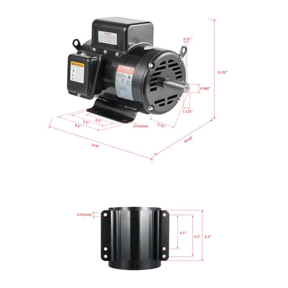 5HP Air Compressor Electric Motor 230V 25A 3450RPM 56Hz Frame CW CCW Rotation - THE MILE MAKER DRIVER SHOP