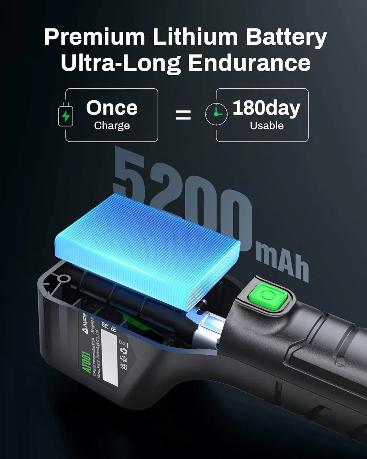 AMPBANK AT001 Portable Tire Air , Car-mounted Automatic Air Pump With Tire Pressure Gauge, 150PSI With LED Suitable For Cars, Motorcycles, SUVs, Bicycles, Balls, Etc. - THE MILE MAKER DRIVER SHOP