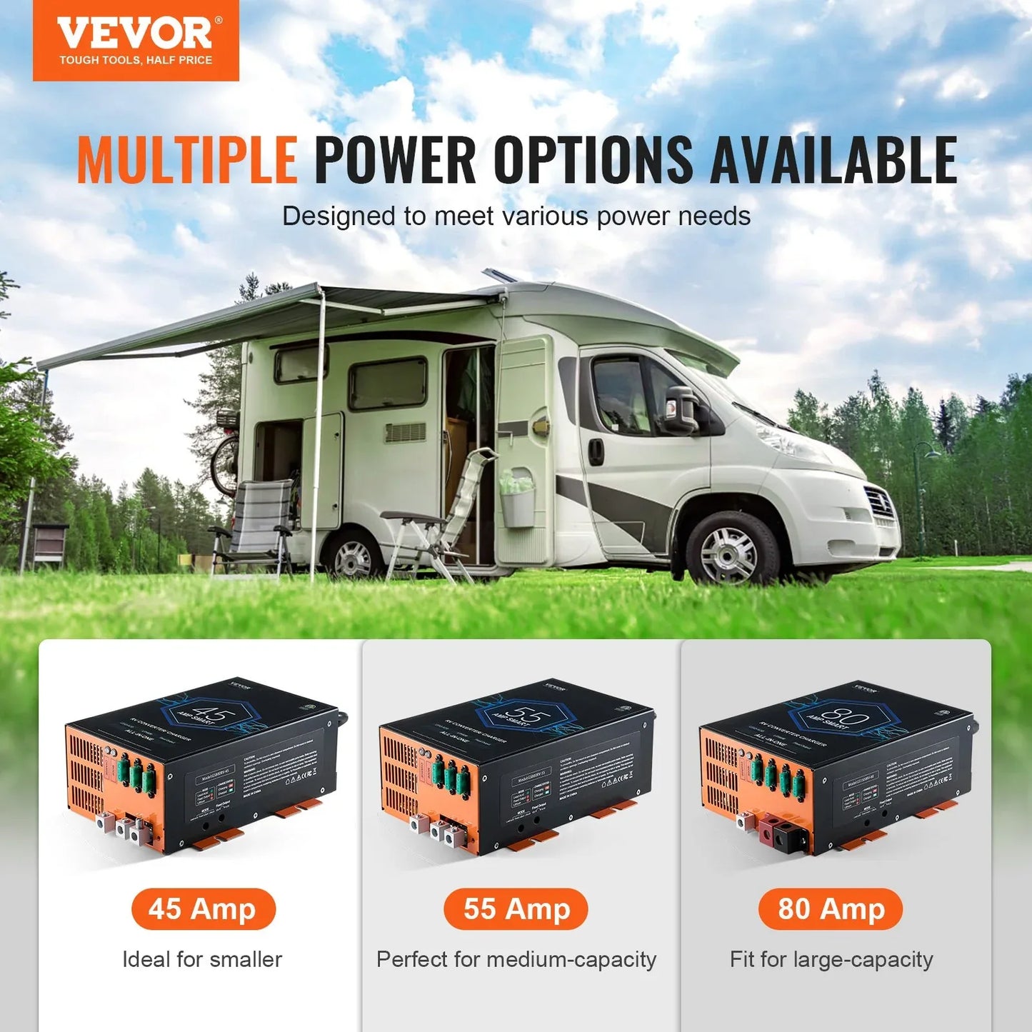 RV Converter 80 Amp 110V AC To 12V DC RV Power Converter Battery Charger - THE MILE MAKER DRIVER SHOP