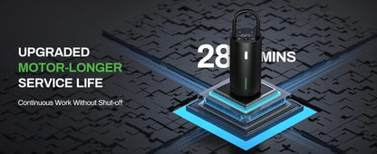 AMPBANK AT004 Smart Portable Tire Air Pump For Cars, Motorcycles, Bicycles And Balls With Pressure Gauge And LED Screen For Fast Inflation - THE MILE MAKER DRIVER SHOP