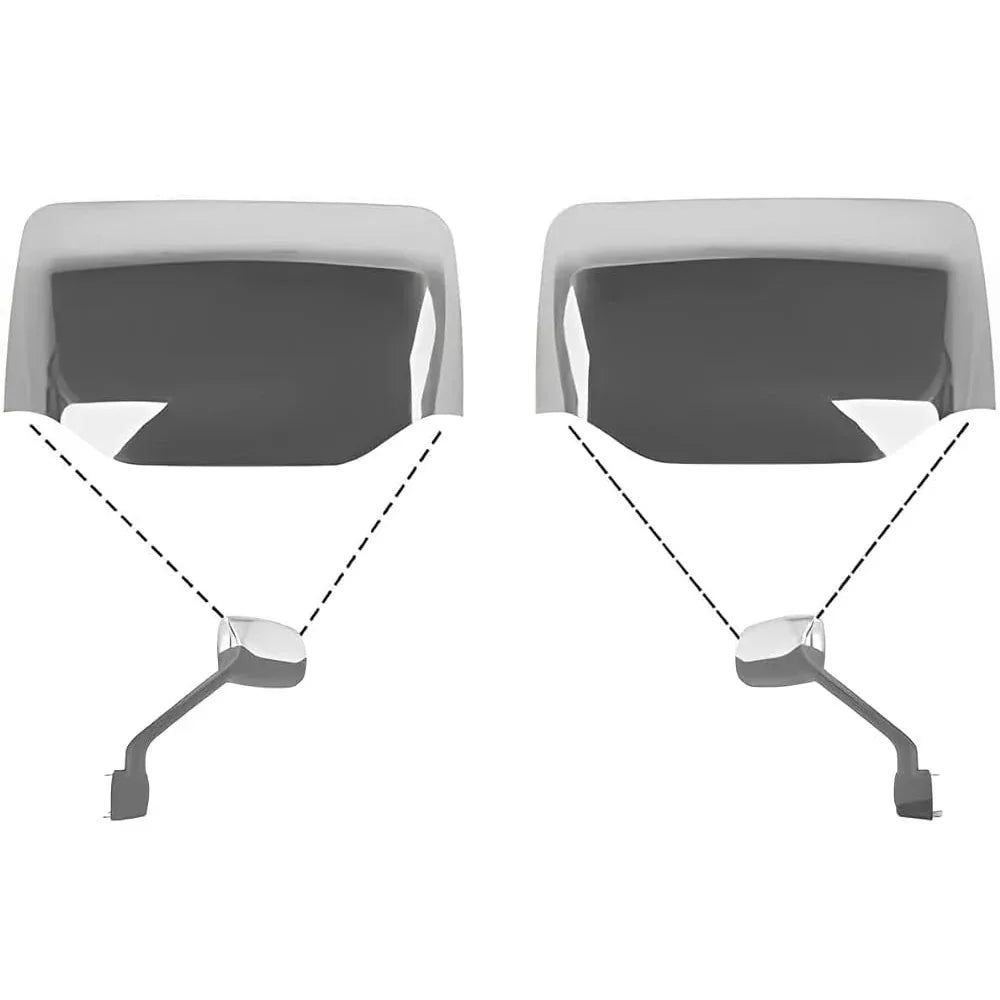 A Pair Of Chrome Hood Mirror Covers Fit For Kenworth & Peterbilt - THE MILE MAKER DRIVER SHOP