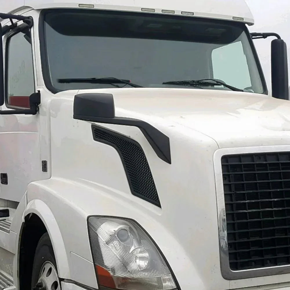 Black Hood Mirrors Assembly Pair Set Replacement With Mounting Kit Fit For Volvo VNL 2000-2015 Accessories Driver And Passenger Side - THE MILE MAKER DRIVER SHOP