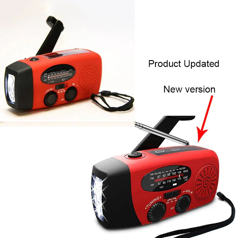 Solar hand crank USB charging radio flashlight - THE MILE MAKER DRIVER SHOP