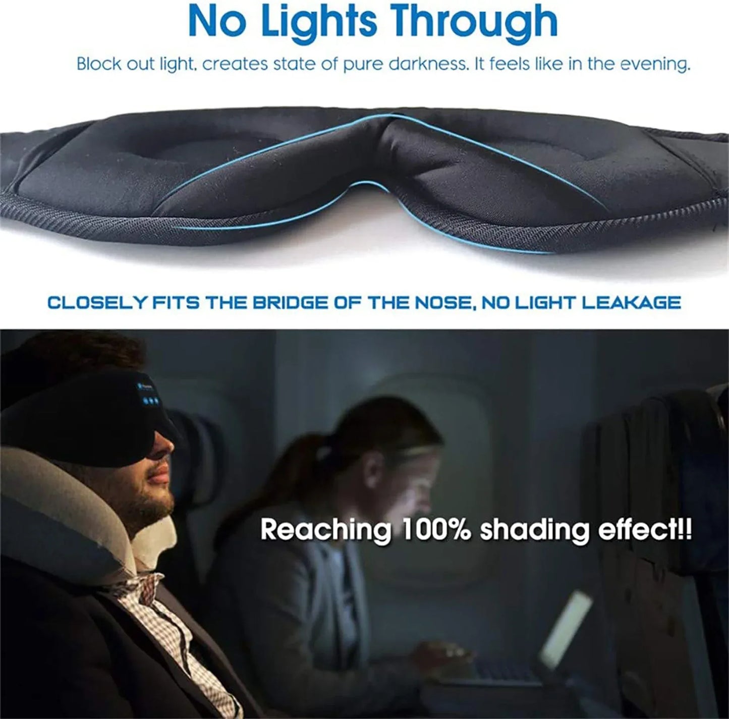 Wireless Call Stereo Music Blackout Sleep Eye Mask - THE MILE MAKER DRIVER SHOP