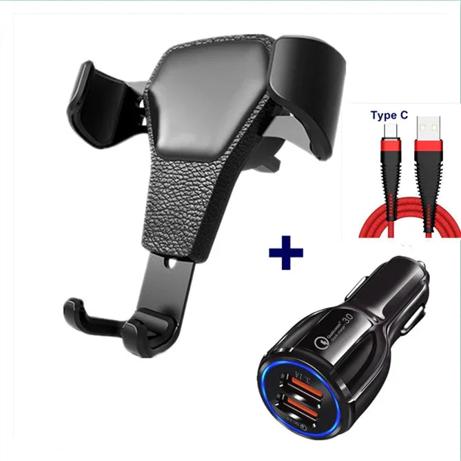 Leather grain gravity mobile phone car holder - THE MILE MAKER DRIVER SHOP