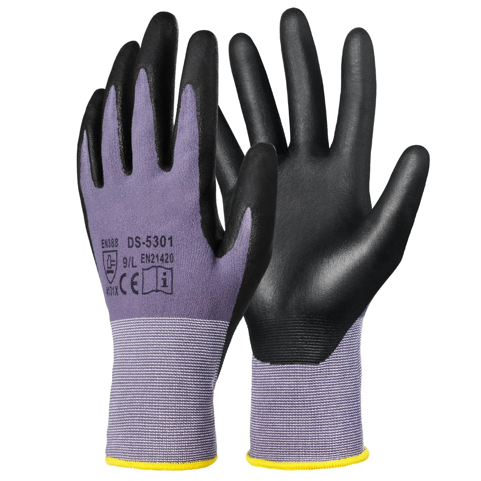 Work Gloves 12-Pair Touch Screen Nitrile-Coated Garden Construction Gloves - THE MILE MAKER DRIVER SHOP
