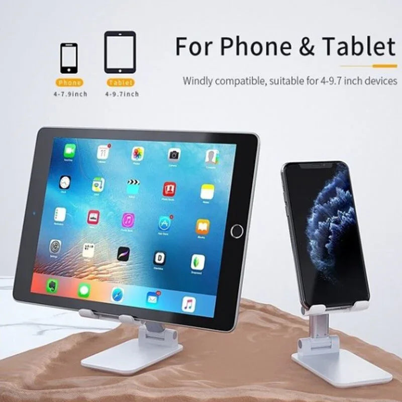 Metal Desktop Tablet Holder Table Cell Foldable Extend Support Desk Mobile Phone Holder Stand For iPhone iPad Adjustable - THE MILE MAKER DRIVER SHOP
