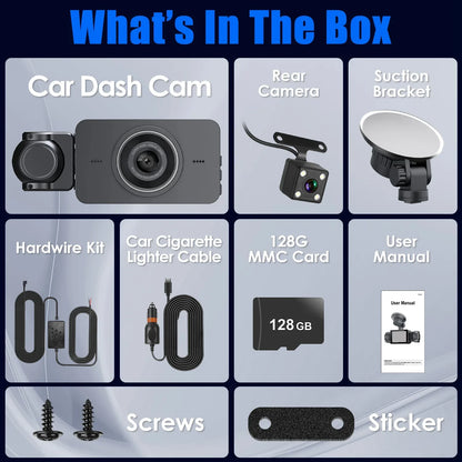 4 Channel Car Dash Cam With 128G MMC Card 1080P Front 720P Left Right 480P Rear G-Sensor Parking Monitor Loop Recording Night Vision 360 Degree Surveillance Car Camera - THE MILE MAKER DRIVER SHOP