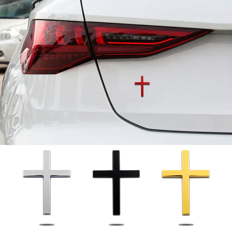 Car Metal Sticker 3D Cross Bumper Stickers - THE MILE MAKER DRIVER SHOP