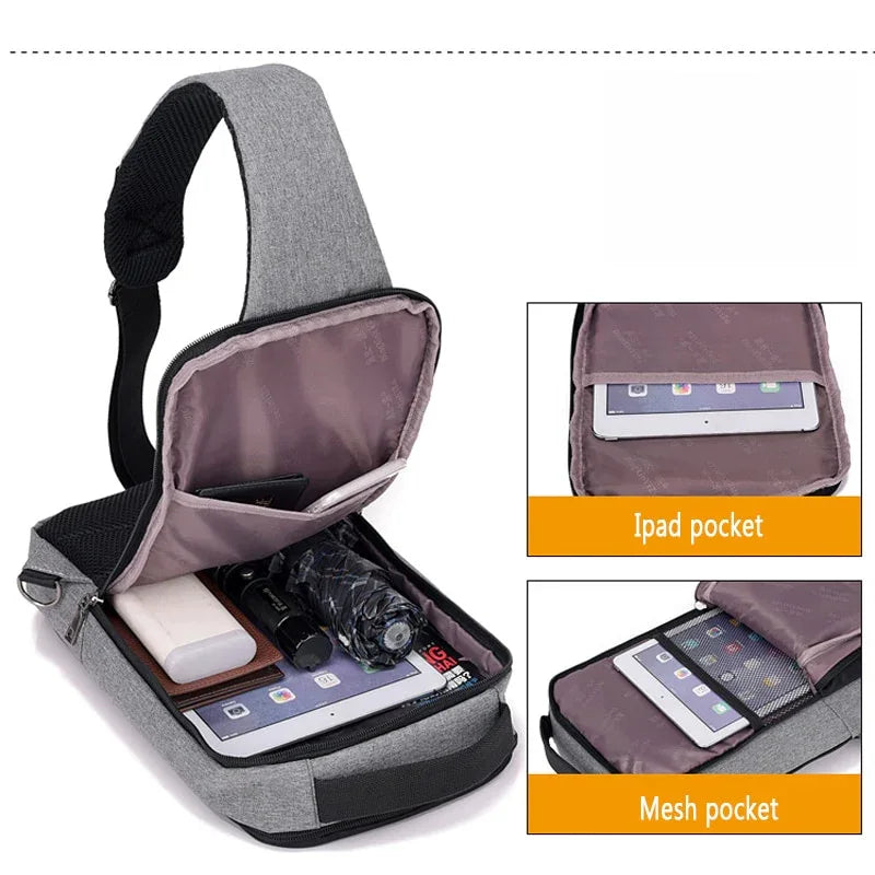 Anti-theft USB charging chest bag with you - THE MILE MAKER DRIVER SHOP