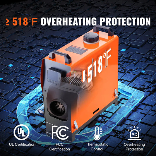 VEVOR Diesel Air Heater, 12V 5KW Diesel Heater With Remote Control And LCD, 5L Fuel Tank Portable Diesel Parking Heater, Rapid Heating For RV Trailer Camper Van Boat And Indoors - THE MILE MAKER DRIVER SHOP