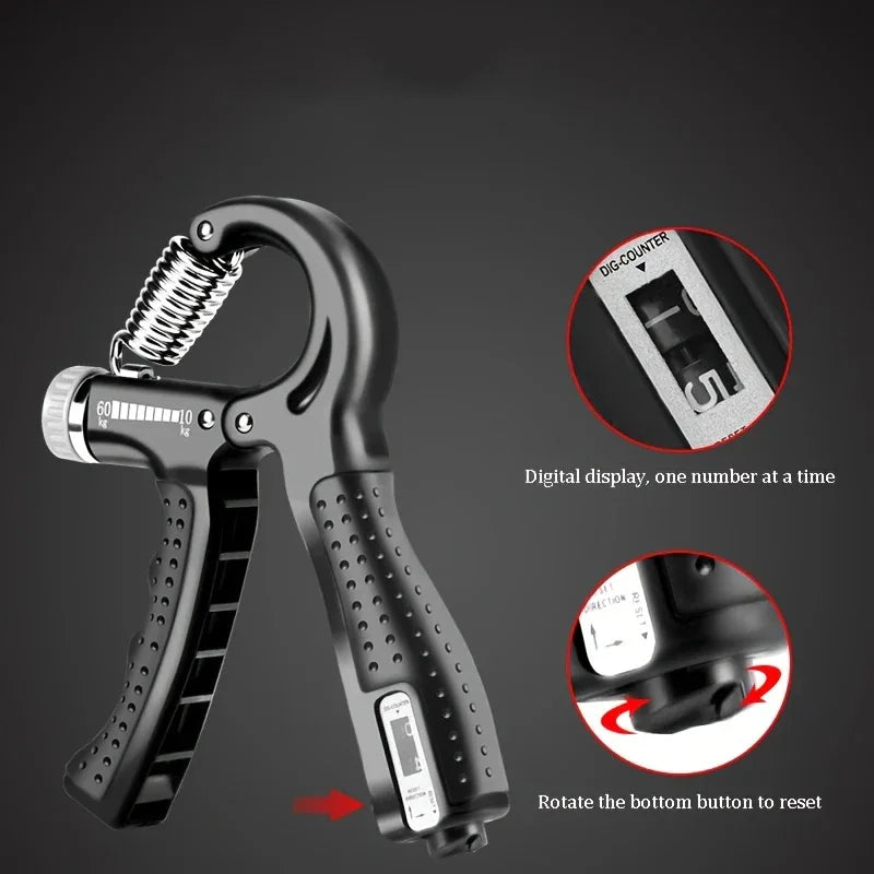 Single Pack Professional Hand Grip Strength Trainer, Carbon Fiber Foam Arm Muscle Finger Rehabilitation Fitness Equipment Hand Grip Strength Power Trainer Gripper Strengthener Adjustable Gym Exerciser - THE MILE MAKER DRIVER SHOP