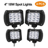 4 PCS 4in 18W Dual Row LED Spot Light Pod Cube Light - THE MILE MAKER DRIVER SHOP