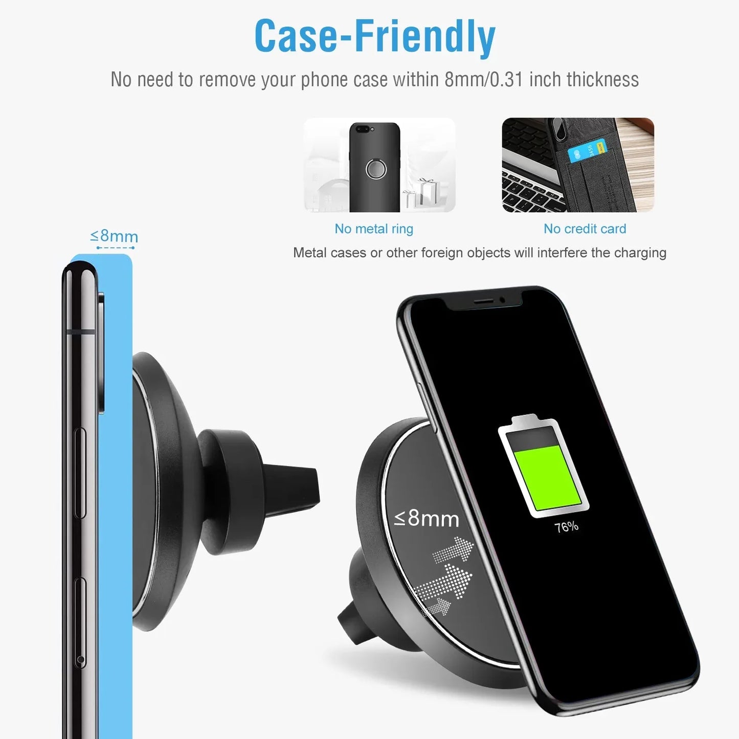 1Pc Magnetic Qi Wireless Car Charger Car Phone Charger For IOS Phone XS MAX XR Galaxy S10 S9 Tablet GPS Device - THE MILE MAKER DRIVER SHOP