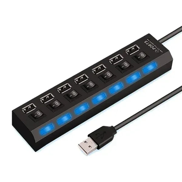 7 Port USB 2.0 3.0 Hub Splitter Adapter High Speed For PC Laptop Desktop - THE MILE MAKER DRIVER SHOP