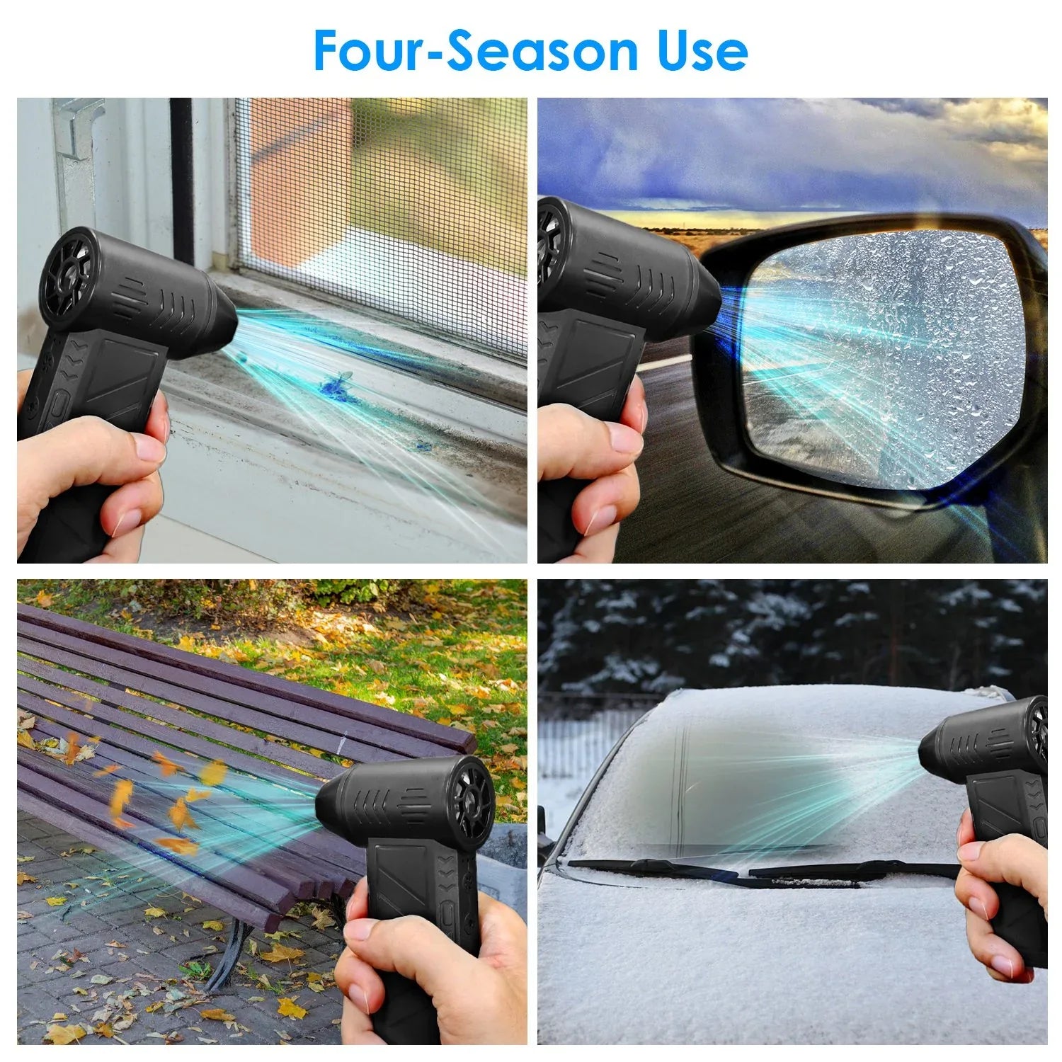 1Pc Compressed Air Duster With LED Light Up To 150000RPM Speed For PC Keyboard Cleaning High Speed Rechargeable Cordless Air Blower With 4 Speeds For Home Car Outdoor - THE MILE MAKER DRIVER SHOP