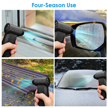 1Pc Compressed Air Duster With LED Light Up To 150000RPM Speed For PC Keyboard Cleaning High Speed Rechargeable Cordless Air Blower With 4 Speeds For Home Car Outdoor - THE MILE MAKER DRIVER SHOP