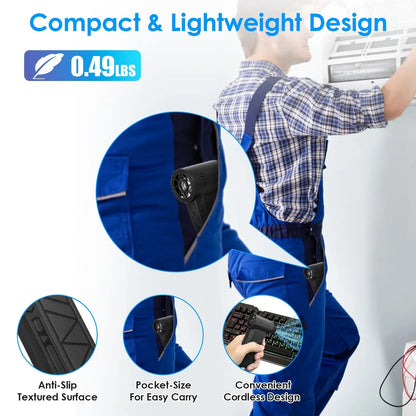 1Pc Compressed Air Duster With LED Light Up To 150000RPM Speed For PC Keyboard Cleaning High Speed Rechargeable Cordless Air Blower With 4 Speeds For Home Car Outdoor - THE MILE MAKER DRIVER SHOP