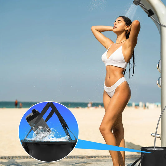 1Pc Portable Shower For Camping Include IPX7 Waterproof 6000mAh Rechargeable Shower Filtered Shower Head 5.3Gallon Foldable Bucket For Hiking Beach Travel Car Pet - THE MILE MAKER DRIVER SHOP