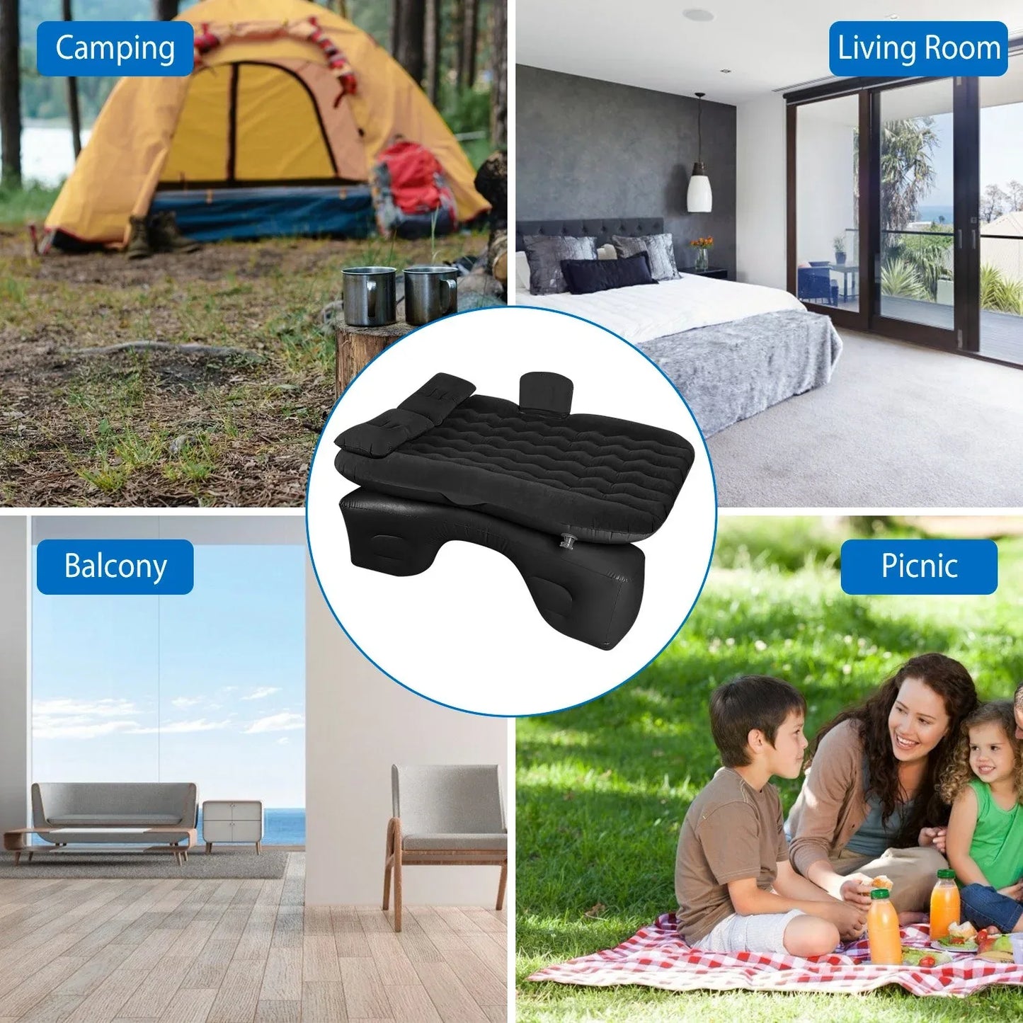 1Pc Car Air Mattress Bed Inflation Car Mattress Bed Portable Travel Camping Sleep Mat Car Inflation Bed For Trip - THE MILE MAKER DRIVER SHOP