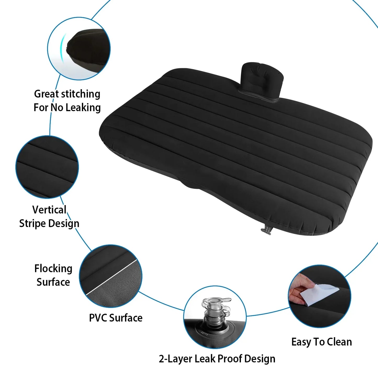 1Pc Car Air Mattress Bed Inflation Car Mattress Bed Portable Travel Camping Sleep Mat Car Inflation Bed For Trip - THE MILE MAKER DRIVER SHOP