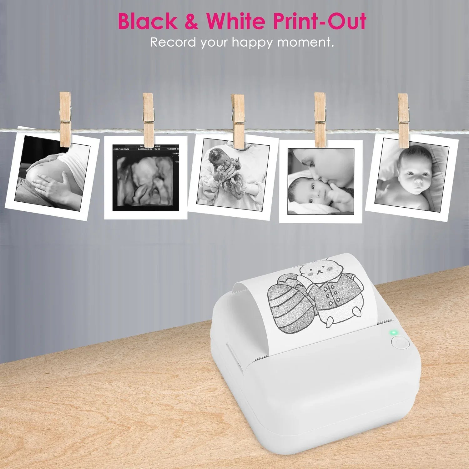 Mini Printer - Printer Paper 'Options' -- Pocket Wireless Thermal Printer Portable Mini Sticker Maker Machine Rechargeable Inkless Photo Printer For Printing Label Journal Study Notes Memo Photos - THE MILE MAKER DRIVER SHOP