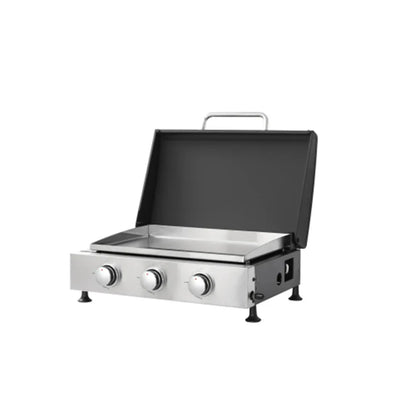3Burner Propane Gas Grill And SS Plancha 2in1 BBQ & Griddle, Cast Iron Grate, Enamel Body, Compatible With 16oz Camping Tanks & 20lbs Backyard Tanks, 601 Sq.In Total Cooking Area - THE MILE MAKER DRIVER SHOP