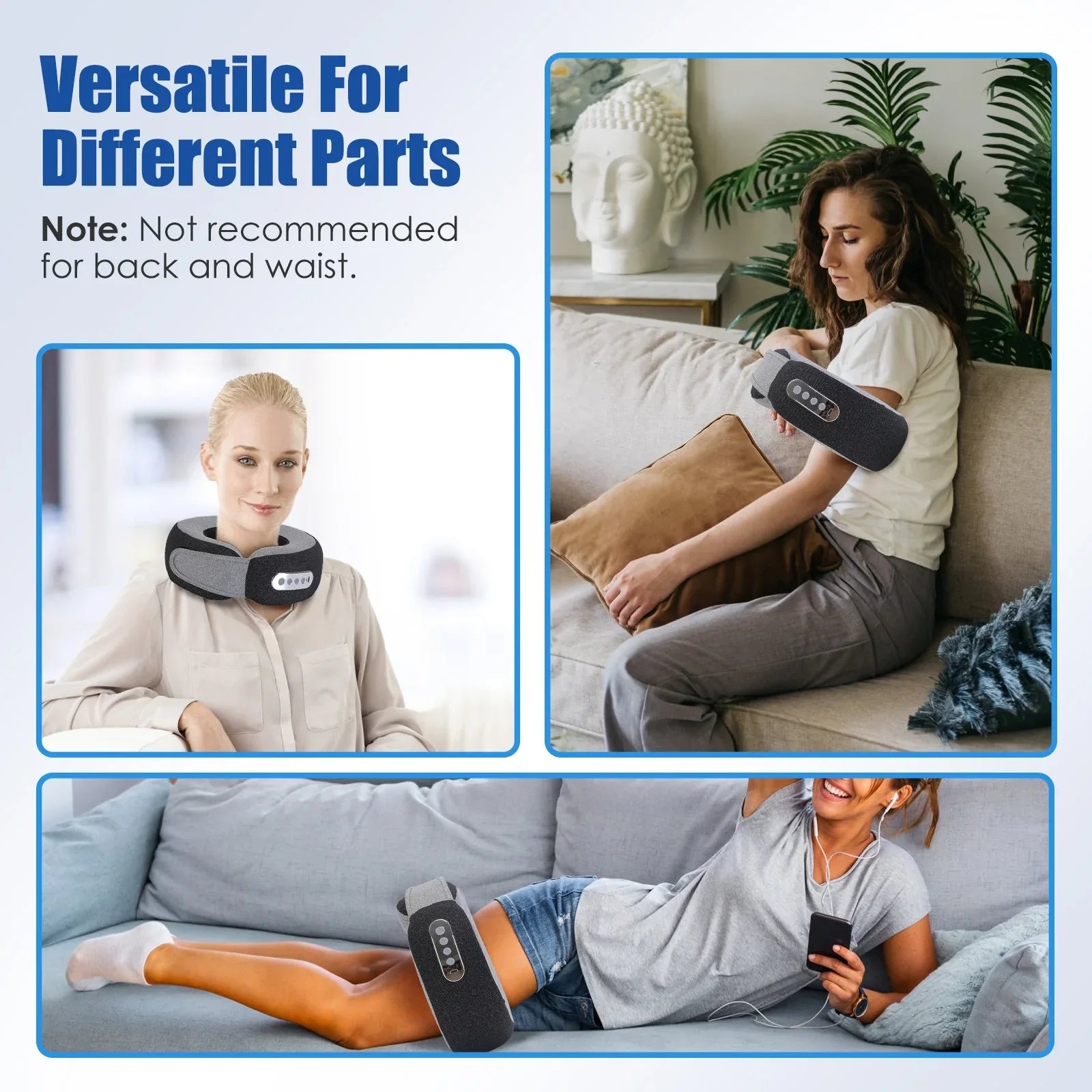 1Pc 2 In 1 Neck Massager Pillow With Heat Electric Memory Foam Travel Pillow Shiatsu Neck Massager With 3 Speeds Timer For Home Office Travel - THE MILE MAKER DRIVER SHOP