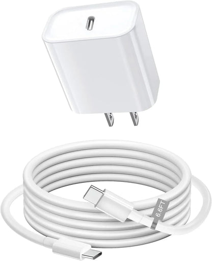 Phone Charger, Cube Phone Charger Travel 1Pack 6FT Lightning Cable Cord Quick Fast Charging Cord USB Wall Chargers Travel Plug Adapter For Phone 16 15 14 13 12 11 X 8 Plus XR XS Max 7 SE IPad, Airpods - THE MILE MAKER DRIVER SHOP