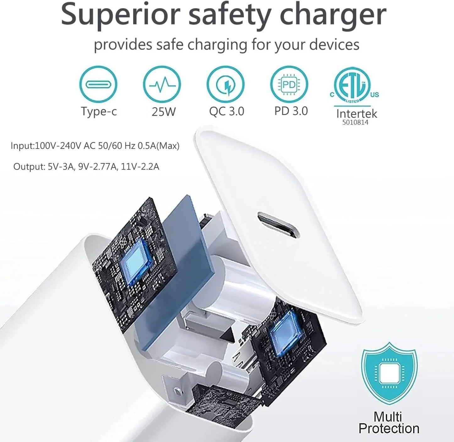 Phone Charger, Cube Phone Charger Travel 1Pack 6FT Lightning Cable Cord Quick Fast Charging Cord USB Wall Chargers Travel Plug Adapter For Phone 16 15 14 13 12 11 X 8 Plus XR XS Max 7 SE IPad, Airpods - THE MILE MAKER DRIVER SHOP