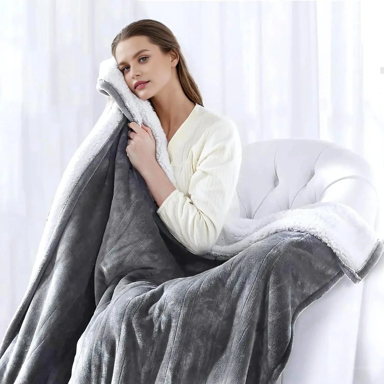 1Pc Electric Heated King Size Fleece Heated Blanket With Dual Controller 10 Heating Levels 10 Hours Auto Off Machine Washable For Home Office Usage 90x100in - THE MILE MAKER DRIVER SHOP