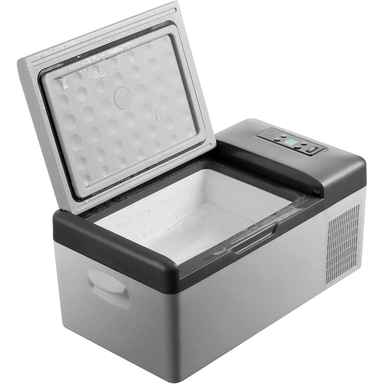 VEVOR 12 Volt Refrigerator 16 Qt, Portable Mini Car Fridge Cooling Range & App Contro DC & 110-240V AC Electric Compressor Cooler For Truck Vehicle RV Boat Outdoor & Home Use, Grey - THE MILE MAKER DRIVER SHOP