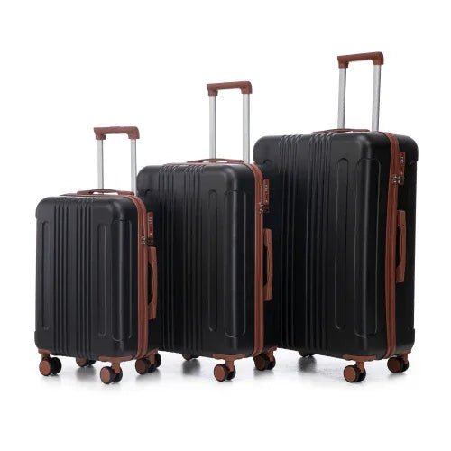20 24 28 3 Pcs Set In ABS Spinner Wheel Luggage, Carry On Suitcase, Matching Color, TSA Combination Lock - THE MILE MAKER DRIVER SHOP