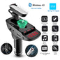 Car FM Transmitter W/ Wireless Earpiece 2 USB Charge Ports Hands-free Call MP3 Player - THE MILE MAKER DRIVER SHOP