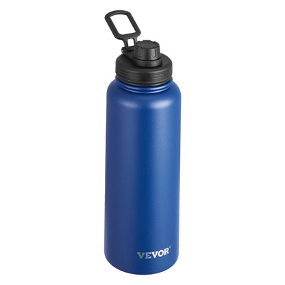 40 Oz Insulated Water Bottle Stainless Steel With Wide Mouth Lid Blue - THE MILE MAKER DRIVER SHOP
