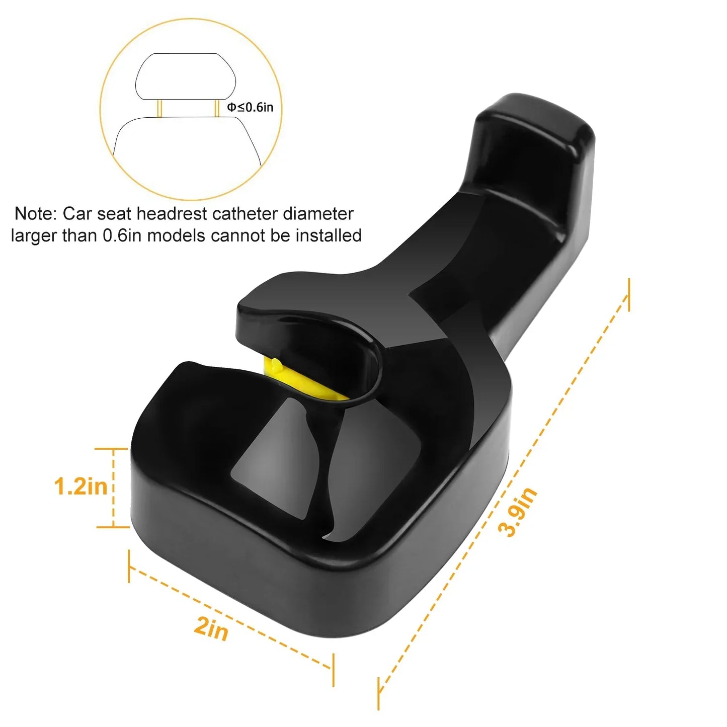 2Pcs Car Seat Headrest Hanger Car Headrest Hanging Hook For Bag Purse Cloth Grocery Organizer - THE MILE MAKER DRIVER SHOP