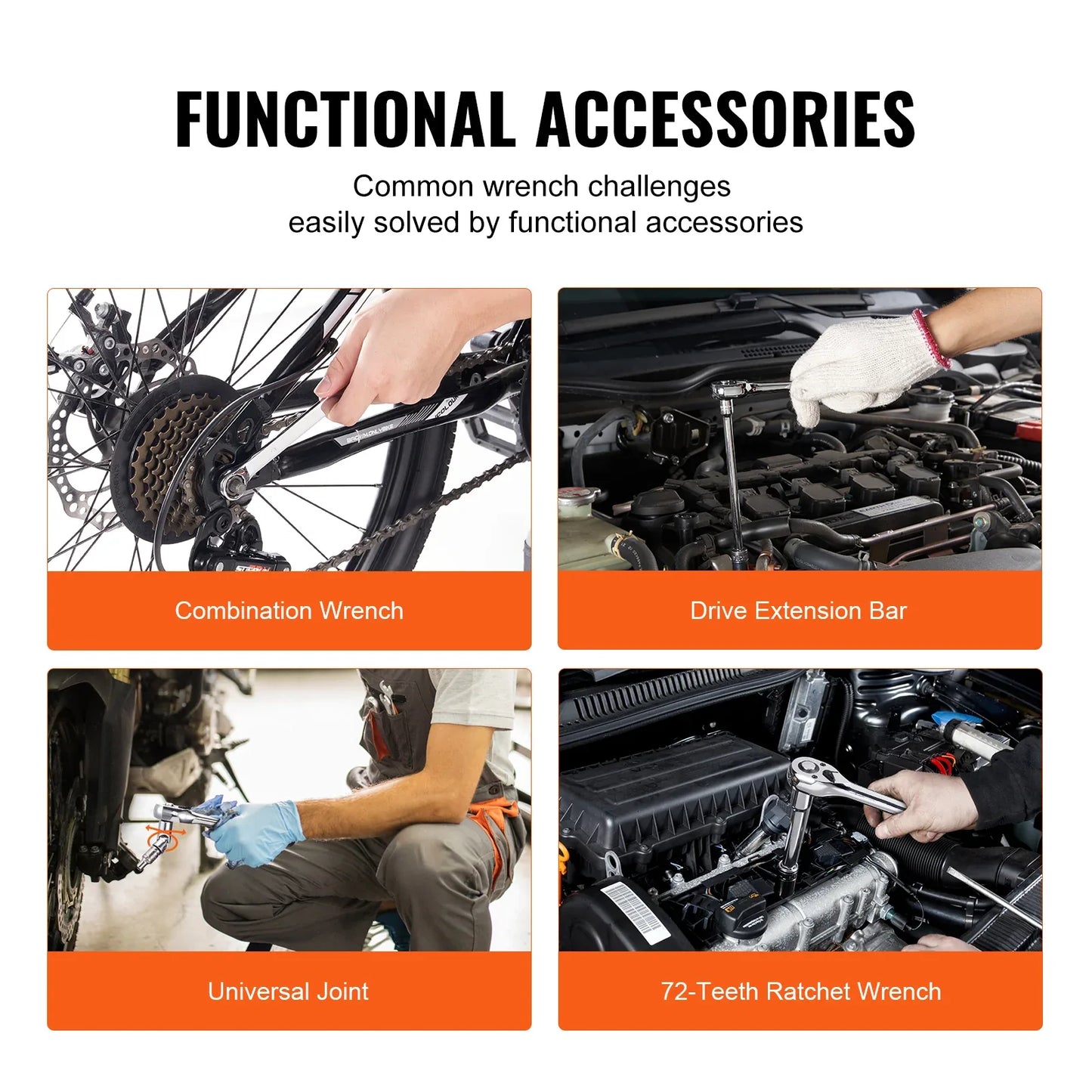 VEVOR Mechanics Tool Set And Socket Set, Drive Deep And Standard Sockets, 145 Pcs SAE And Metric Mechanic Tool Kit With Bits, Combination Wrench, Hex Wrenches, Accessories, Storage Case - THE MILE MAKER DRIVER SHOP