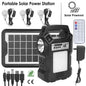 Portable Solar Power Station Rechargeable Backup Power Bank W/Flashlight 3 Lighting Bulbs For Camping Outage Garden Lamp - THE MILE MAKER DRIVER SHOP
