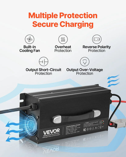 12V 60A Lithium Battery Charger 14.6V AC-DC LiFePO4 Smart Charger For RV - THE MILE MAKER DRIVER SHOP