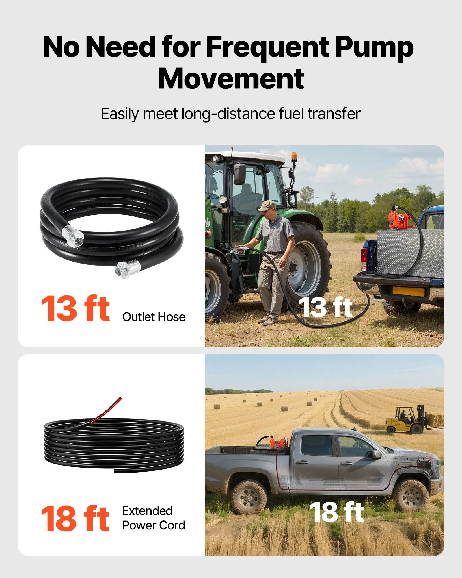 Fuel Transfer Pump 12V DC 16 GPM With Hose & Nozzle For Gasoline Diesel - THE MILE MAKER DRIVER SHOP