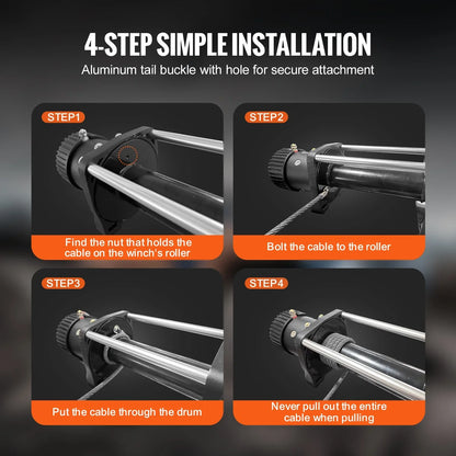 Galvanized Steel Winch Cable, 3/8 Inch X 100 Feet 15,200 Lbs Breaking Strength, Wire Winch Rope With Swivel Hook, Towing Cable Heavy Duty, Universal Fit For SUV, Large Off-Road Vehicle, Truck - THE MILE MAKER DRIVER SHOP