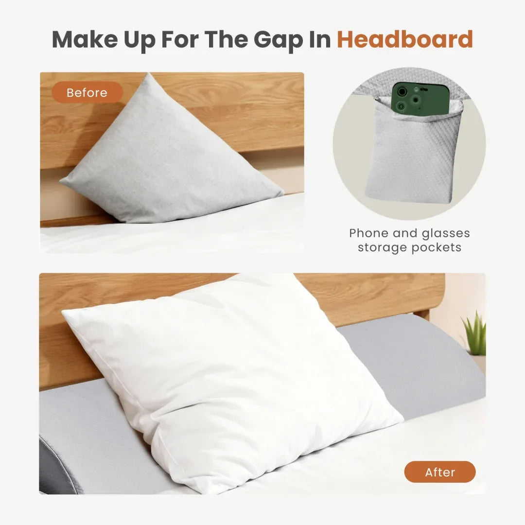 Bed Wedge Pillow With Headboard - High-density Foam Fills The Gap Between The Mattress And The Headboard - THE MILE MAKER DRIVER SHOP