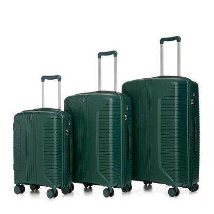 20 24 28 3 Pcs Set In PP Spinner Wheel Luggage, Carry On Suitcase, Matching Color, Combination Lock - THE MILE MAKER DRIVER SHOP