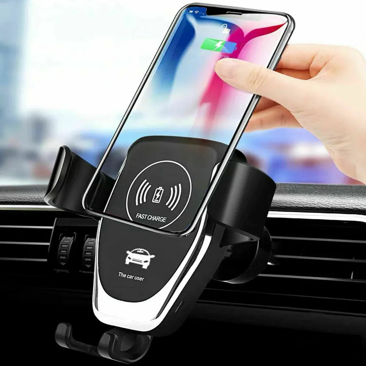 10W QI Wireless Fast Car Charger Mount Holder Stand Automatic Clamping Charging - THE MILE MAKER DRIVER SHOP