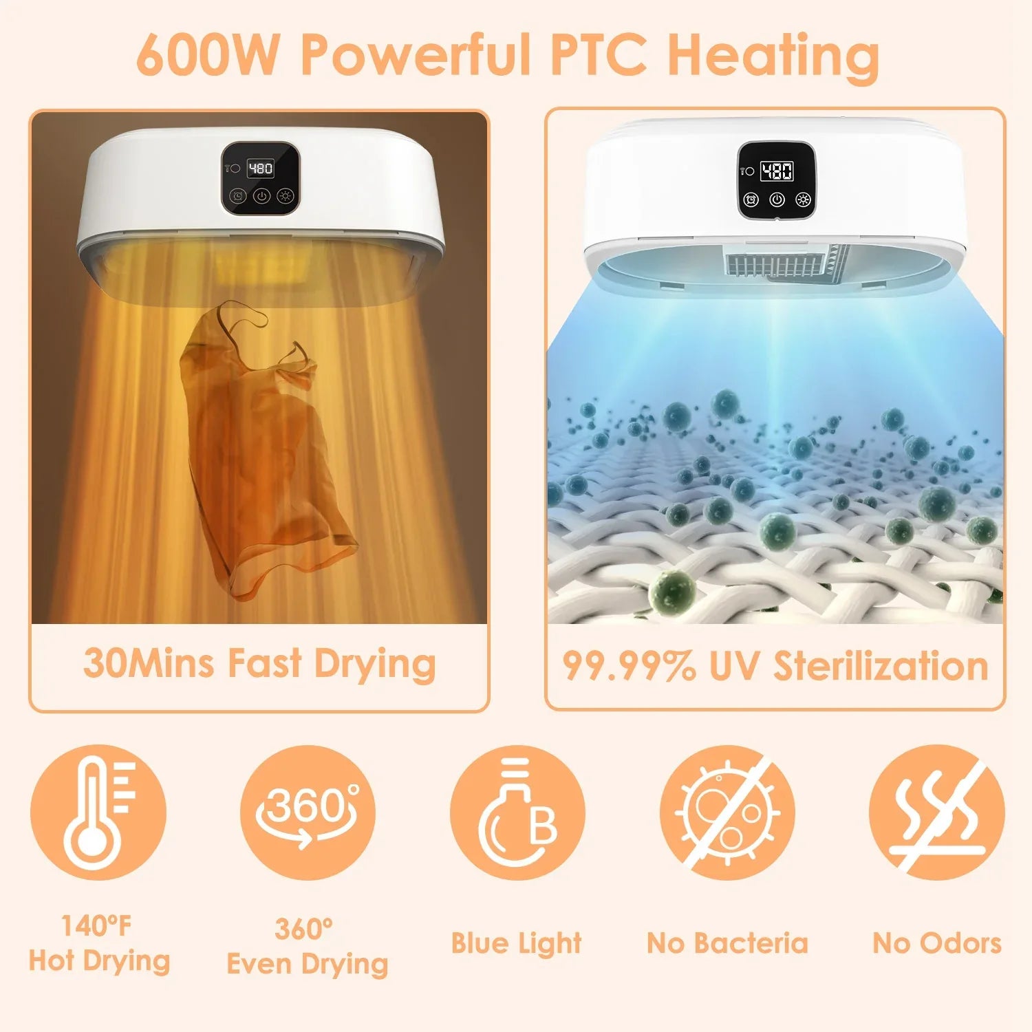 1Pc Portable Clothes Dryer Mini Dryer Foldable Dryer Machine With Timer UV Sterilization 2 Drying Modes Remote Control For Apartment Dorm RV Travel Home - THE MILE MAKER DRIVER SHOP