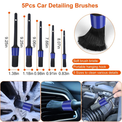 26Pcs Car Detailing Brush Kit Exterior Interior Car Cleaning Set Drill Brush Set Car Buffing Sponge Pads Kit For Cleaning Automobile Interior Exterior Wheels Dashboard - THE MILE MAKER DRIVER SHOP