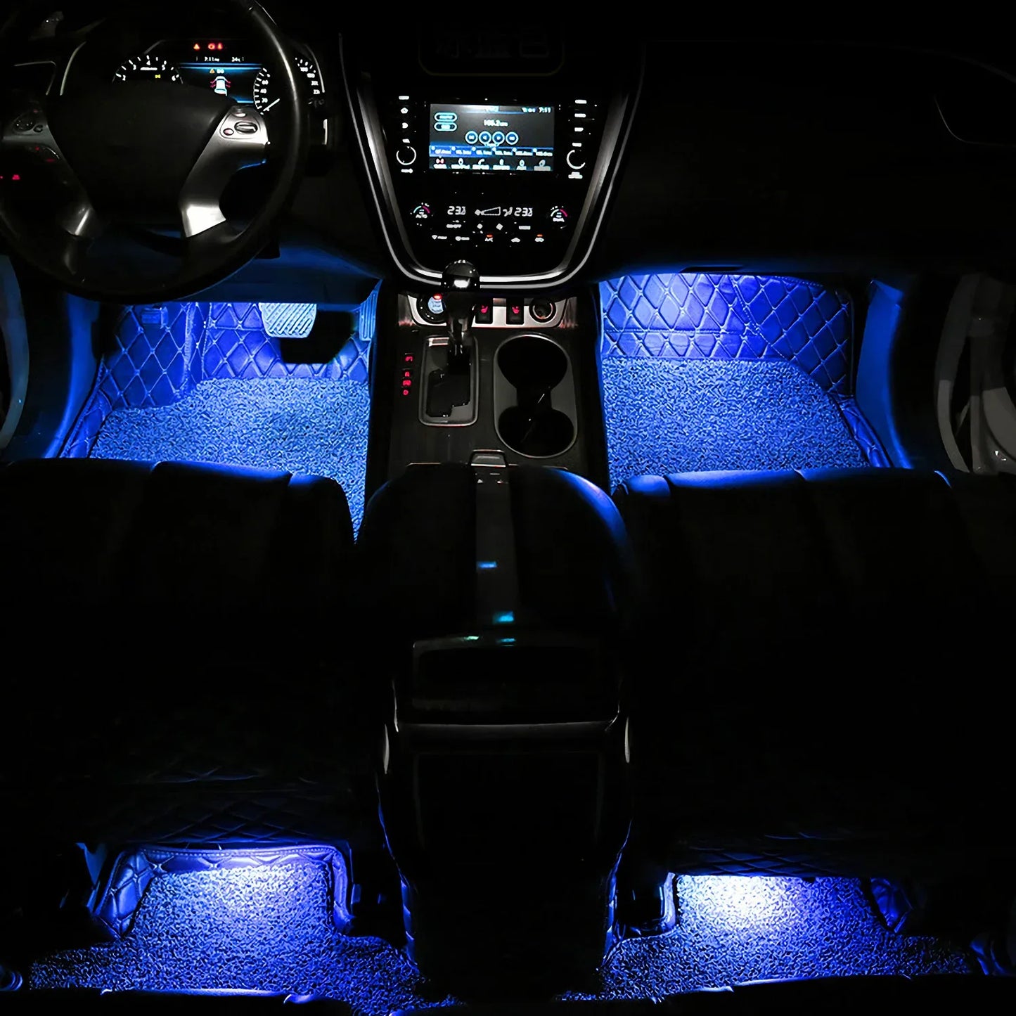4Pcs Car Interior LED Atmosphere Light Car Charge Decorative Lamp DC 12V Blue Light - THE MILE MAKER DRIVER SHOP