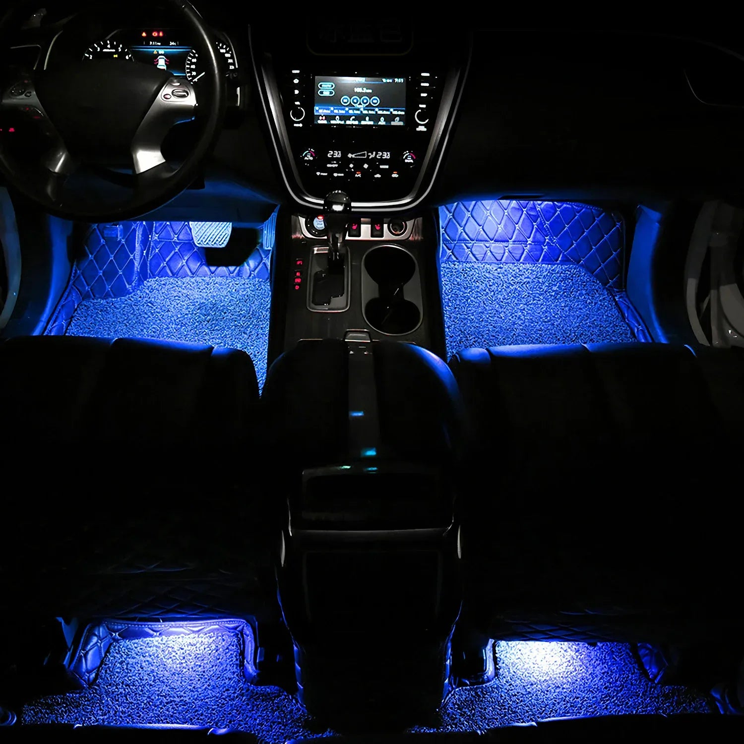 4Pcs Car Interior LED Atmosphere Light Car Charge Decorative Lamp DC 12V Blue Light - THE MILE MAKER DRIVER SHOP
