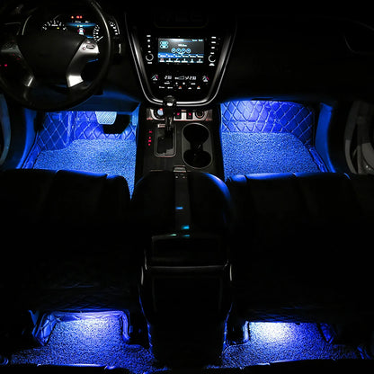 4Pcs Car Interior LED Atmosphere Light Car Charge Decorative Lamp DC 12V Blue Light - THE MILE MAKER DRIVER SHOP