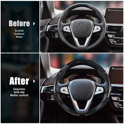 7-Car Steering Wheel Cover-Black - THE MILE MAKER DRIVER SHOP